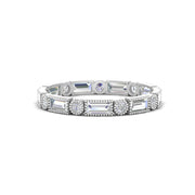 Baguette Round Bezel Eternity Band